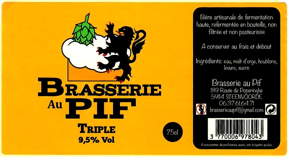 etiquette BRASSERIE AU PIF 19