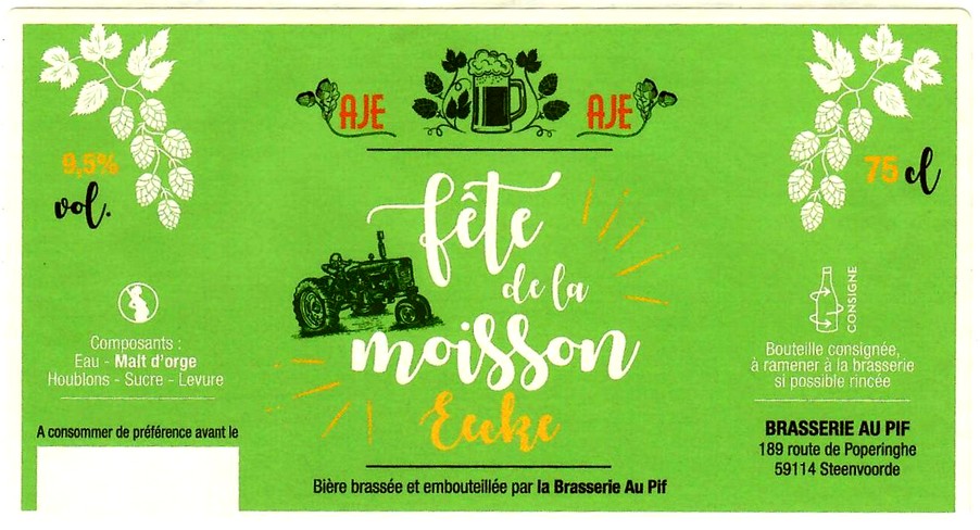 etiquette BRASSERIE AU PIF 22