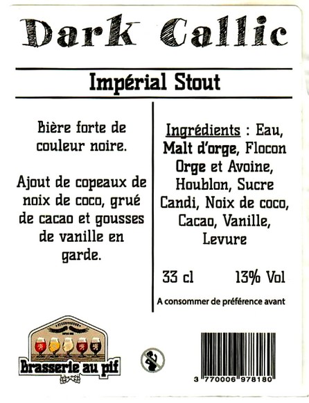 etiquette BRASSERIE AU PIF 23