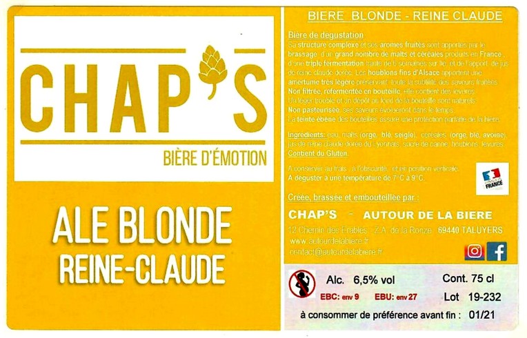 etiquette BRASSERIE AUTOUR DE LA BIERE 01