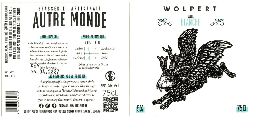 Etiquette BRASSERIE AUTRE MONDE 02
