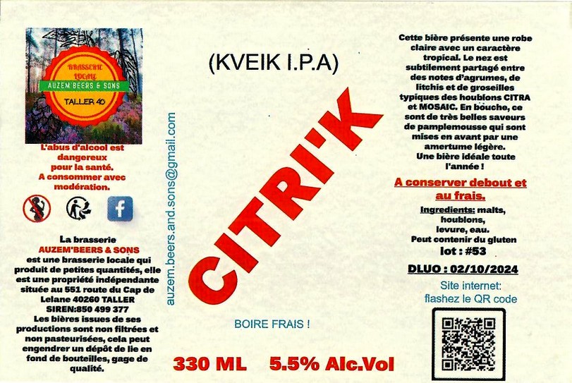 Etiquette BRASSERIE AUZEMBEERS 03