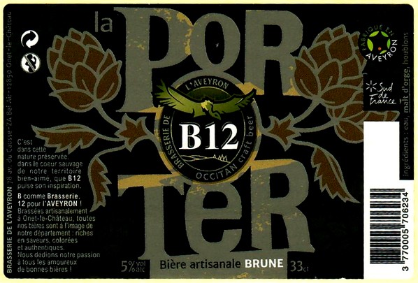 etiquette BRASSERIE AVEYRON 14