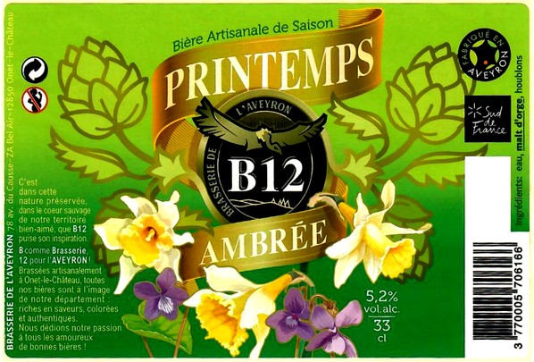 etiquette BRASSERIE AVEYRON 16