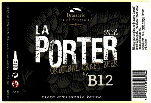 etiquette BRASSERIE DE L'AVEYRON 30