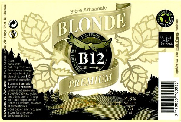 Etiquette BRASSERIE AVEYRON 35