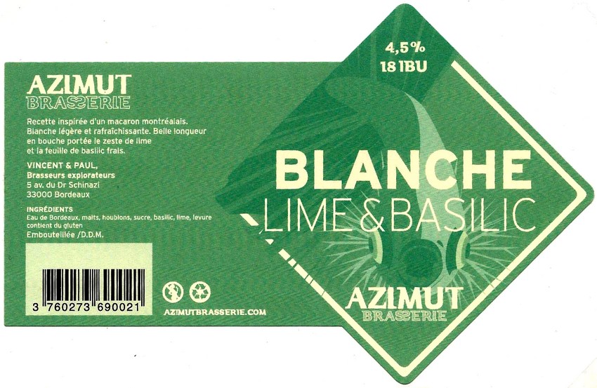 etiquette BRASSERIE AZIMUT 12