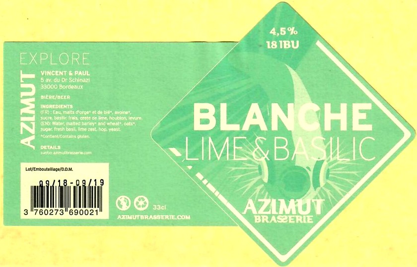 etiquette BRASSERIE AZIMUT 14