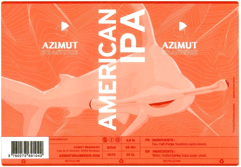 Etiquette BRASSERIE AZIMUT 22