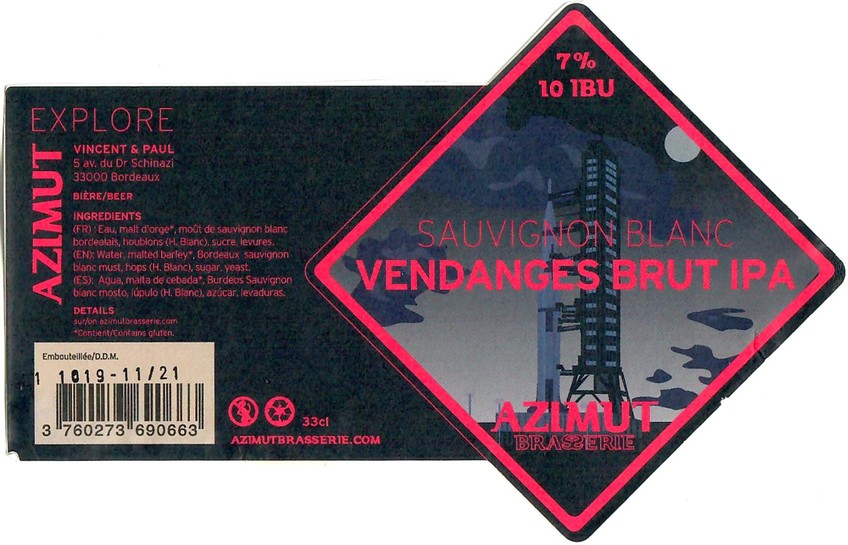 Etiquette BRASSERIE AZIMUT 30