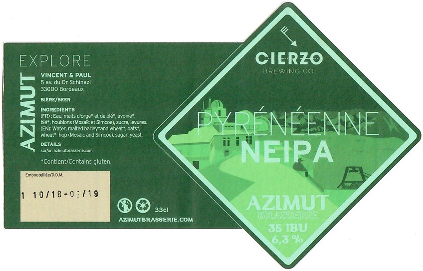 Etiquette BRASSERIE AZIMUT 32