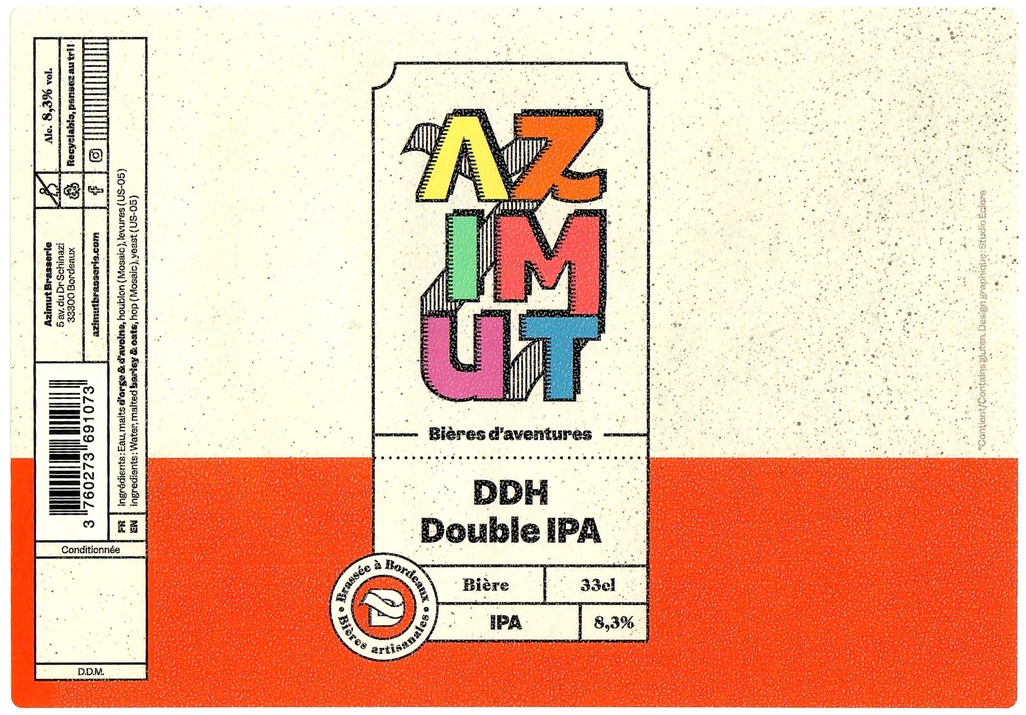 Etiquette BRASSERIE AZIMUT 39