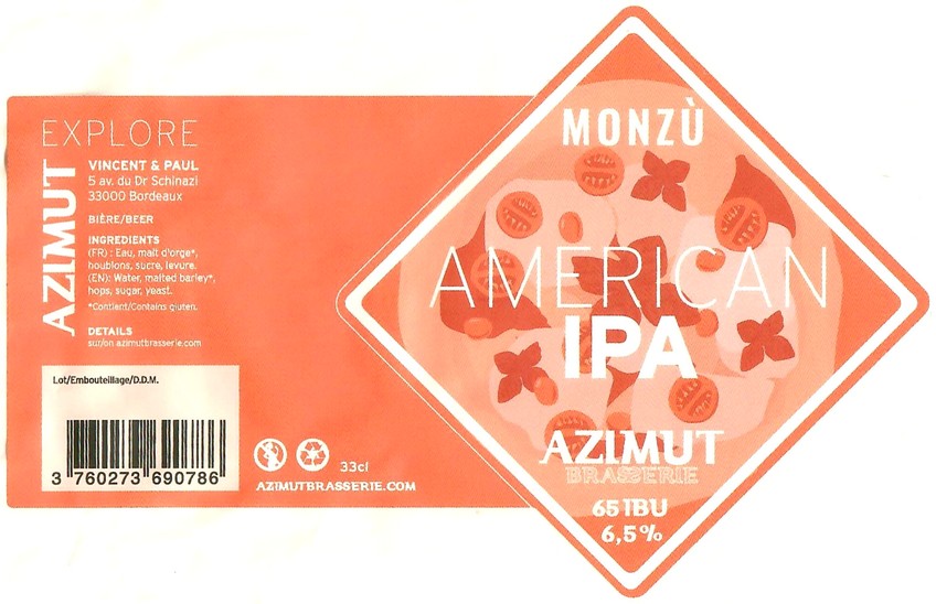 Etiquette BRASSERIE AZIMUT 41
