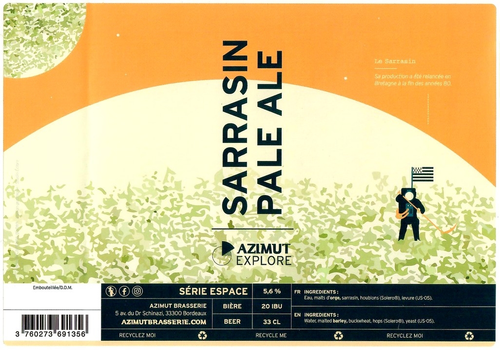 Etiquette BRASSERIE AZIMUT 44