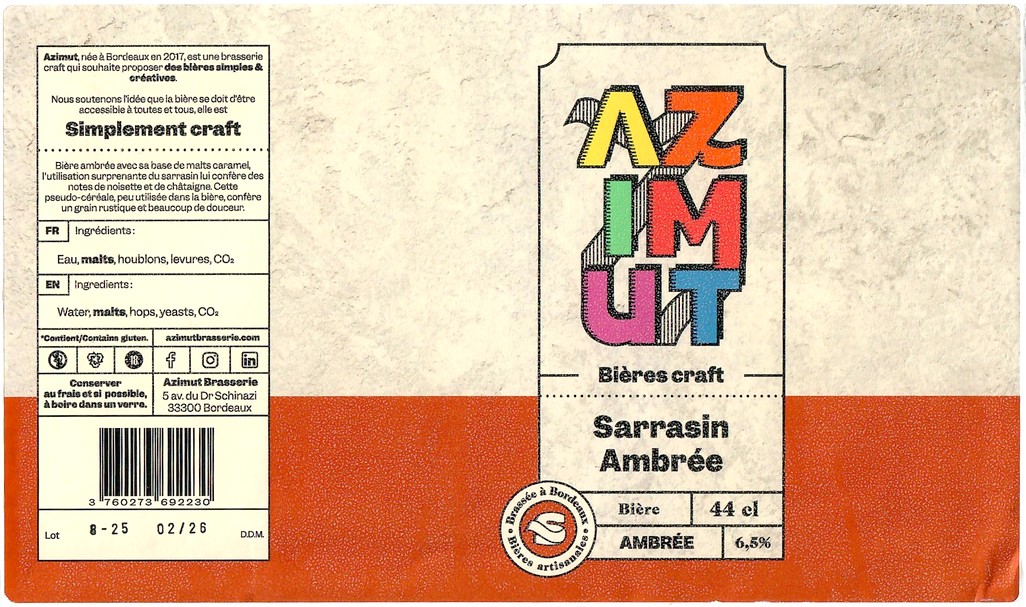 Etiquette BRASSERIE AZIMUT 49
