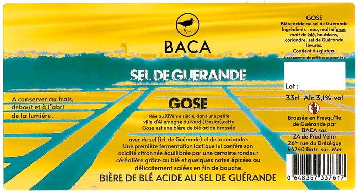 Etiquette BRASSERIE BACA 30