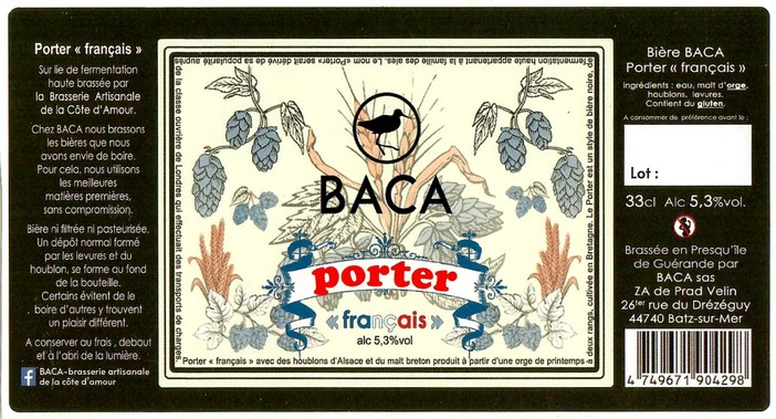 Etiquette BRASSERIE BACA 33