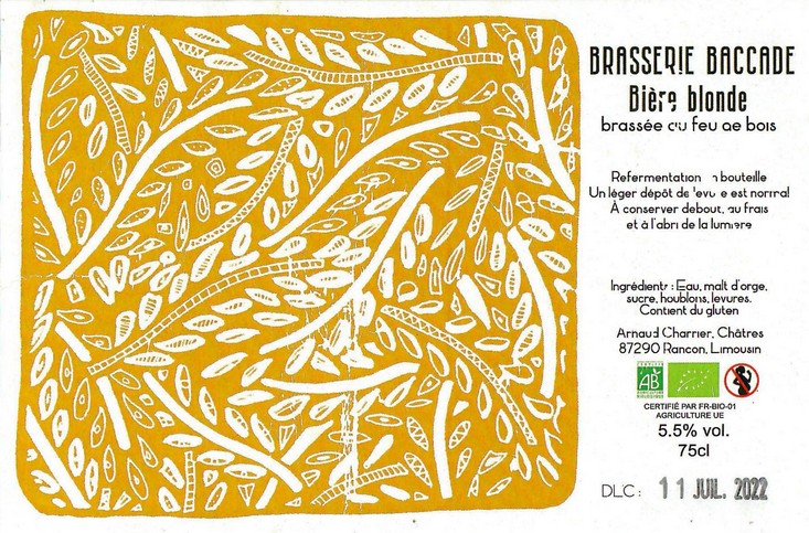 Etiquette BRASSERIE BACCADE 02
