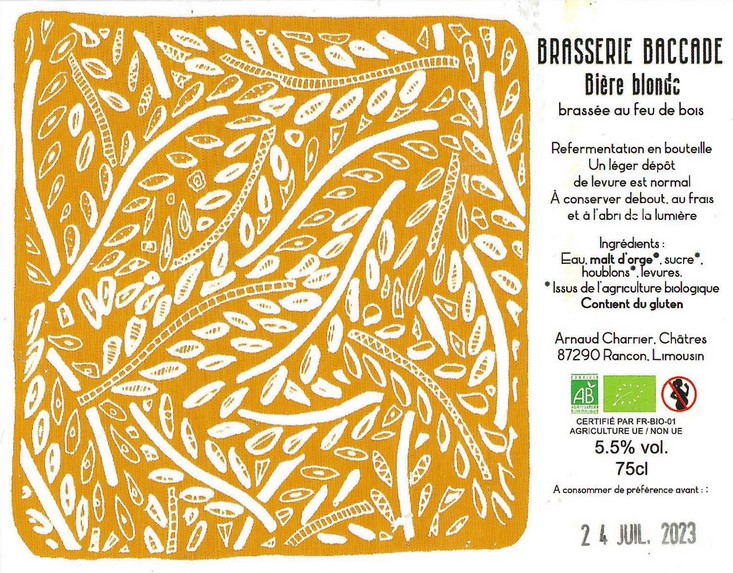 Etiquette BRASSERIE BACCADE 06