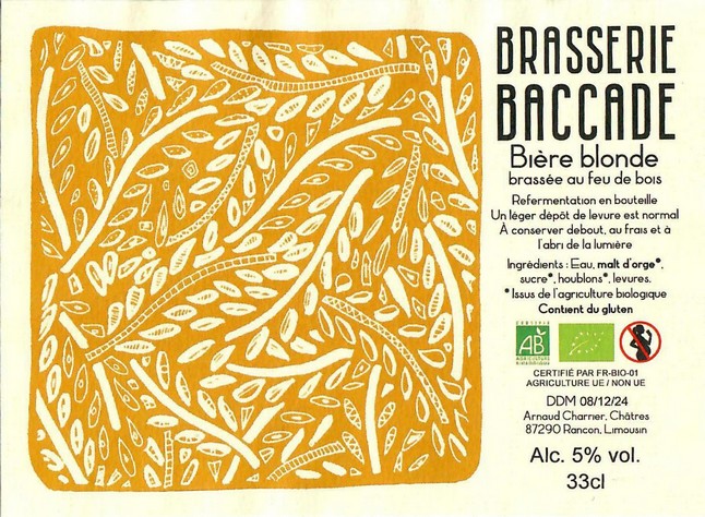 Etiquette BRASSERIE BACCADE 15