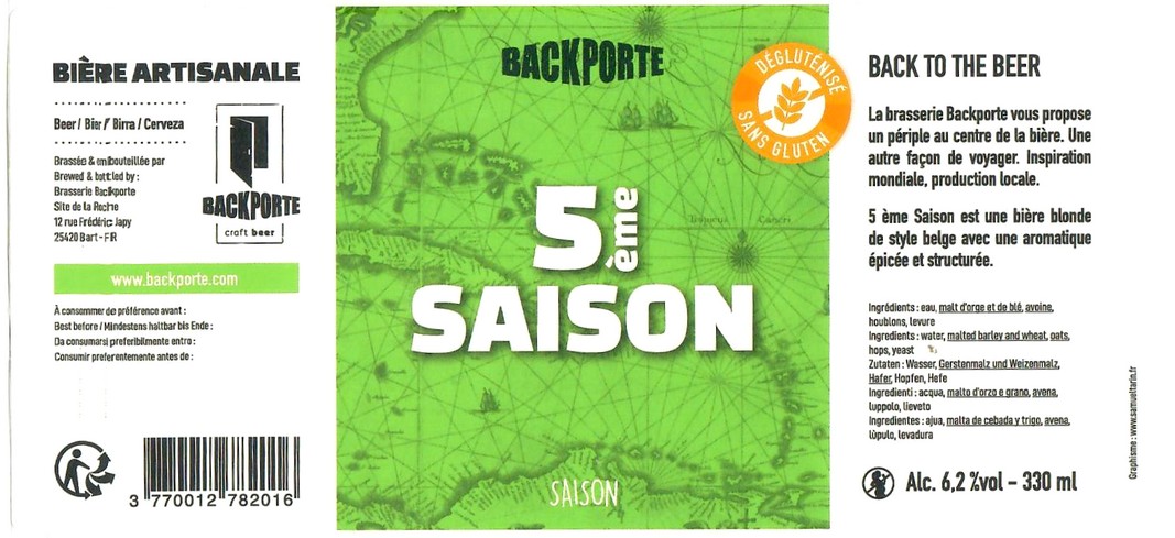 Etiquette BRASSERIE BACKPORTE 07