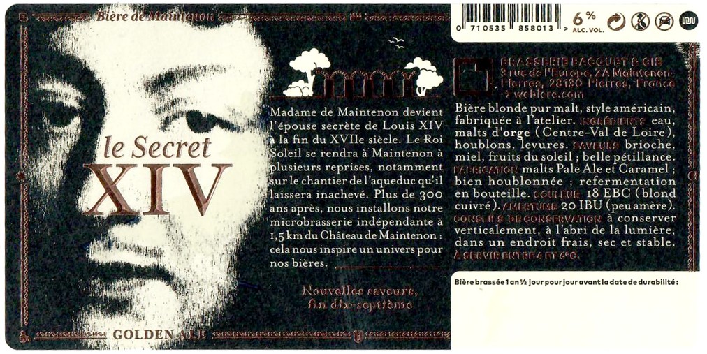 Etiquette BRASSERIE BACQUET 10