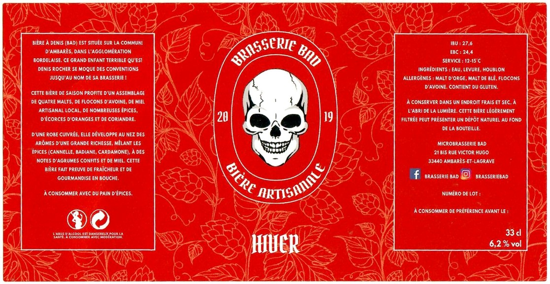 Etiquette BRASSERIE BAD 11