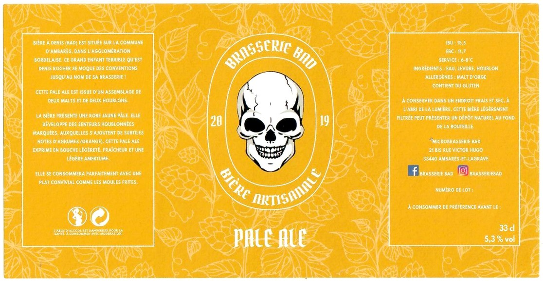 Etiquette BRASSERIE BAD 16