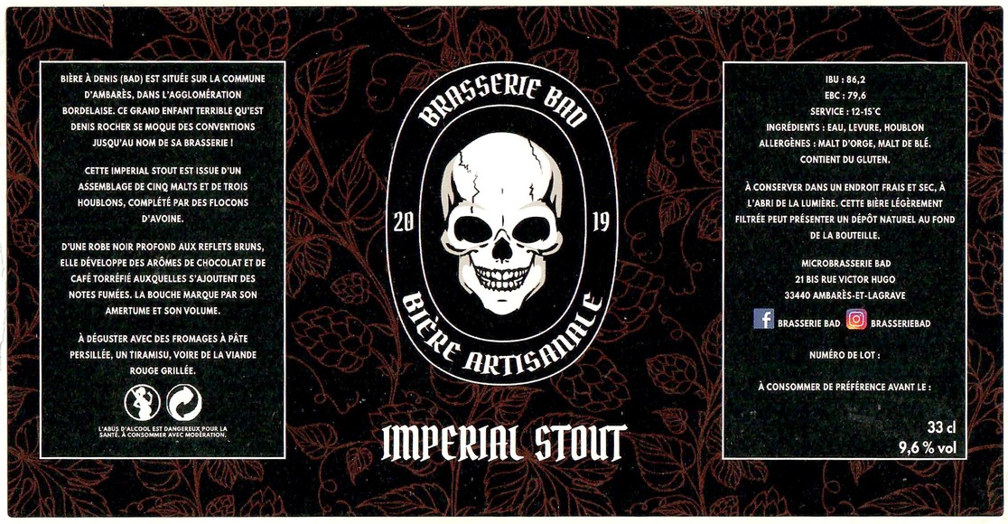 Etiquette BRASSERIE BAD 18