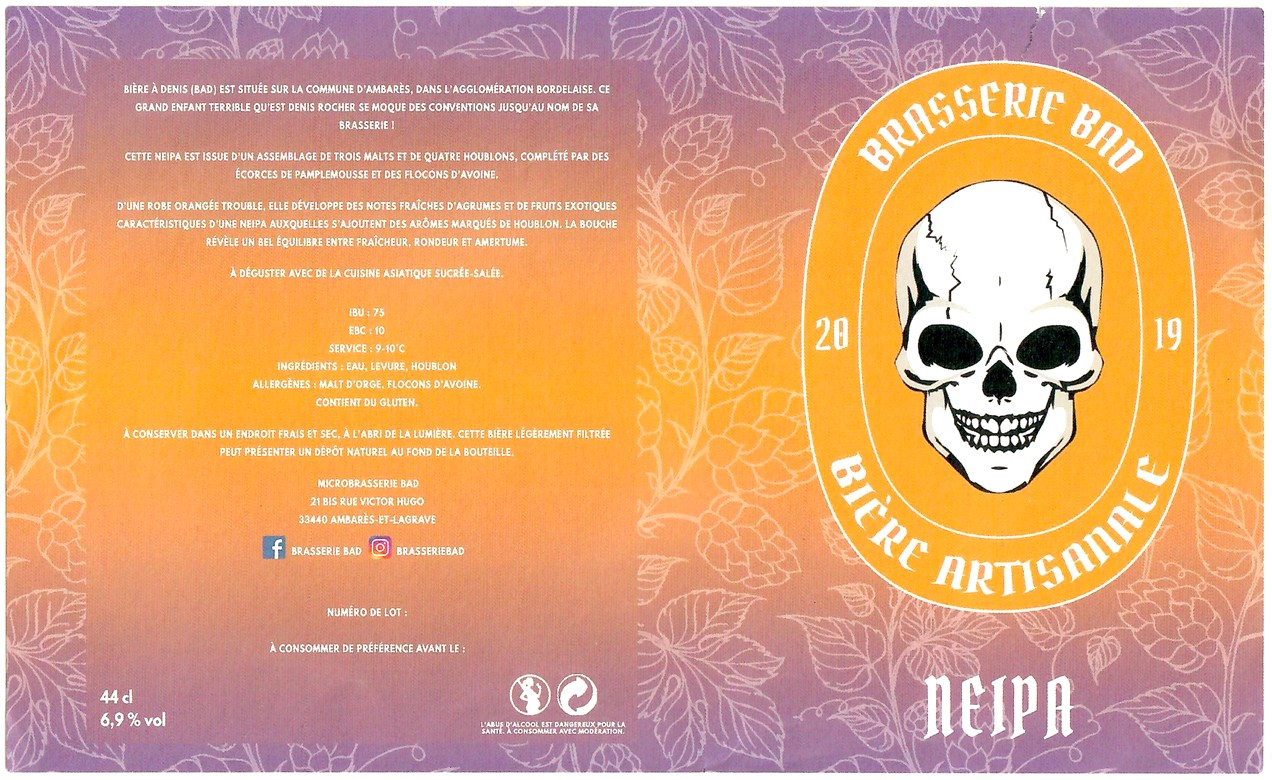 Etiquette BRASSERIE BAD 19