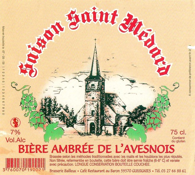 Etiquette BRASSERIE BAILLEUX 76