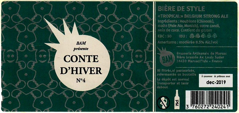 etiquette BRASSERIE BAM 38