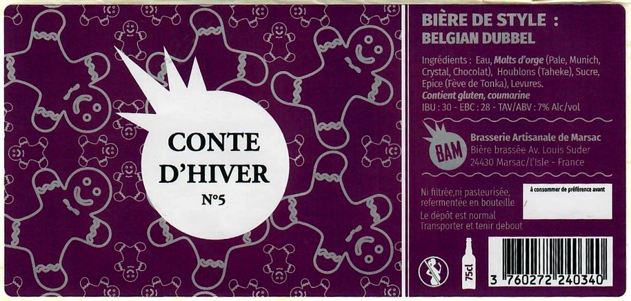 etiquette BRASSERIE BAM 71