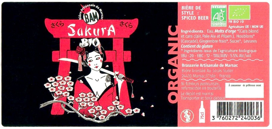 Etiquette BRASSERIE BAM 84