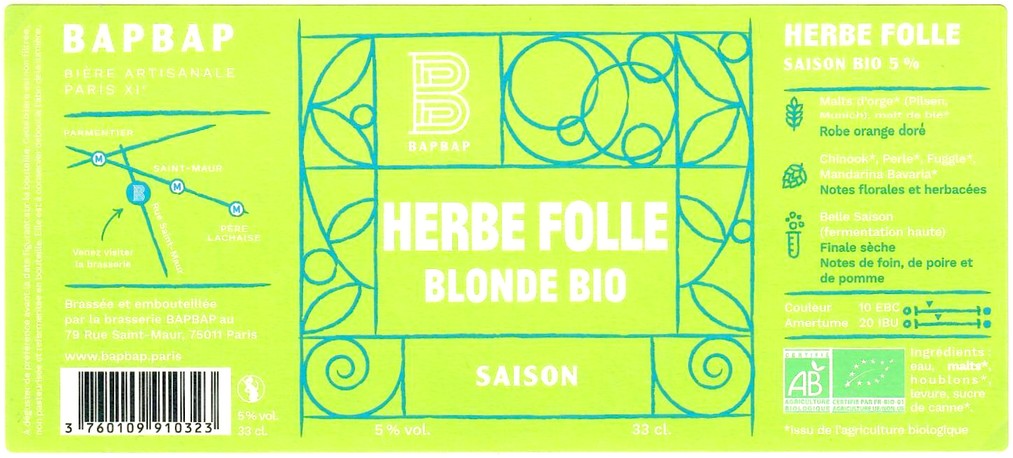 Etiquette BRASSERIE BAPBAP 16