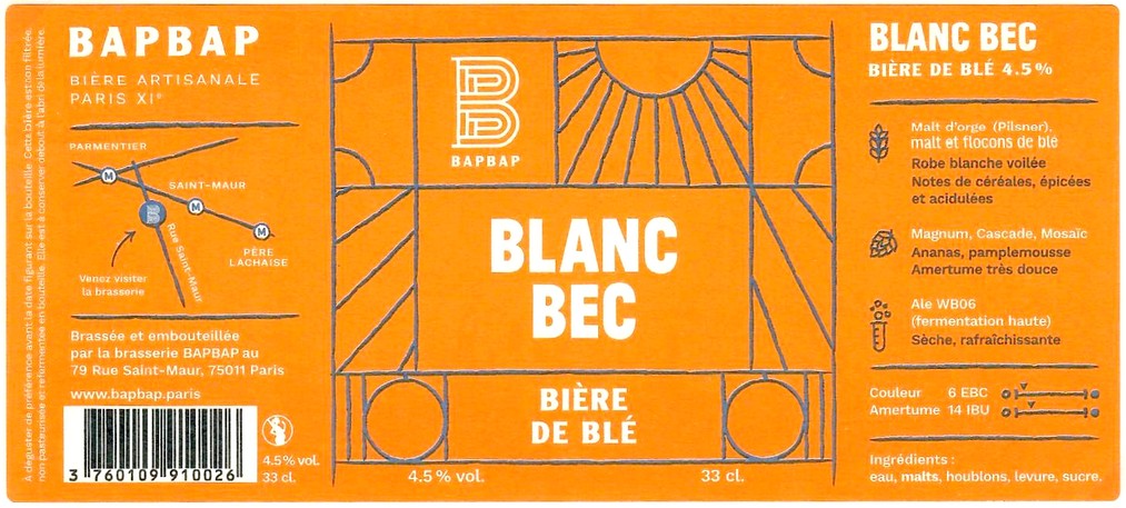 Etiquette BRASSERIE BAPBAP 22