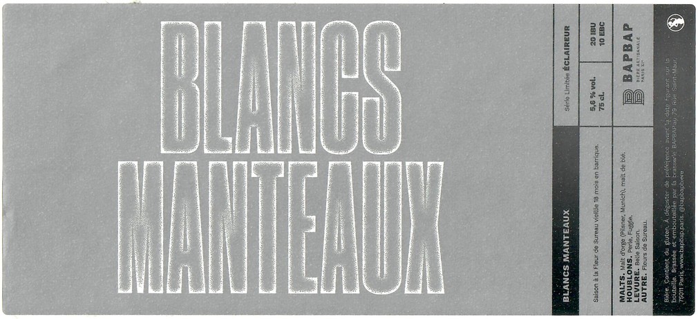 Etiquette BRASSERIE BAPBAP 25