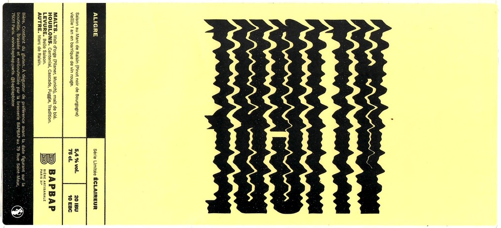 Etiquette BRASSERIE BAPBAP 26