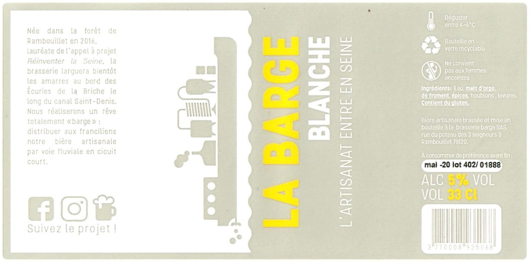 Etiquette BRASSERIE BARGE 06