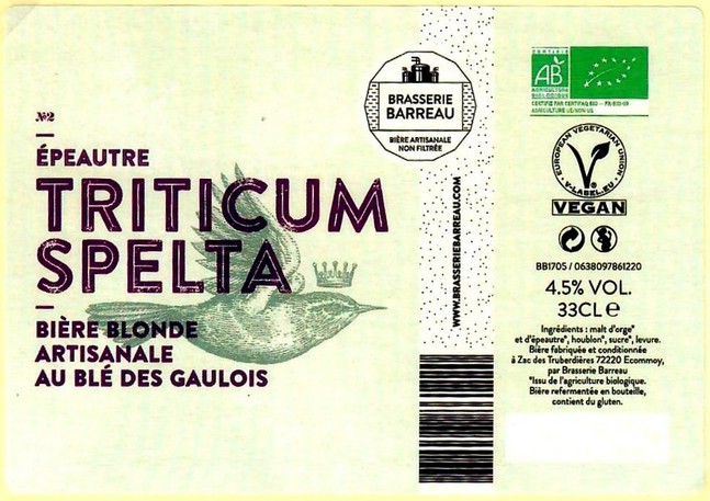 Etiquette BRASSERIE BARREAU 22