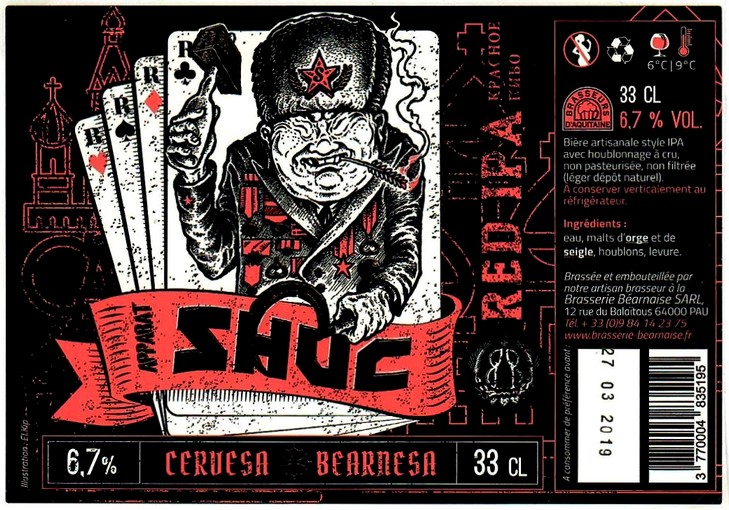 etiquette BRASSERIE BEARNAISE 17