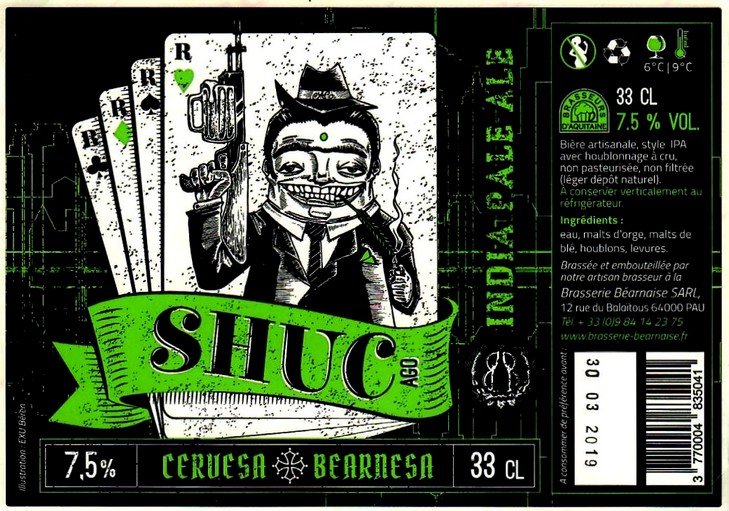 etiquette BRASSERIE BEARNAISE 18