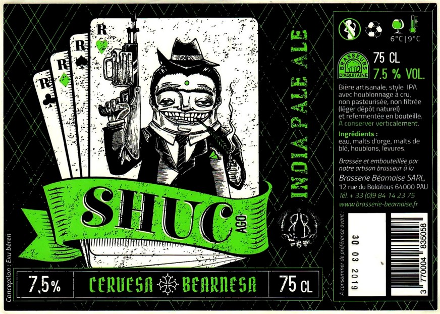 etiquette BRASSERIE BEARNAISE 19