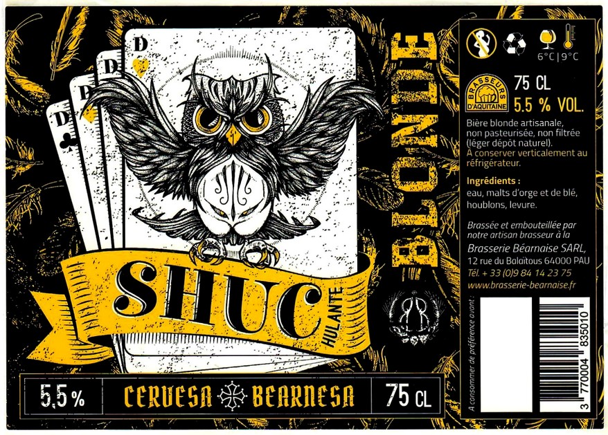 etiquette BRASSERIE BEARNAISE 20