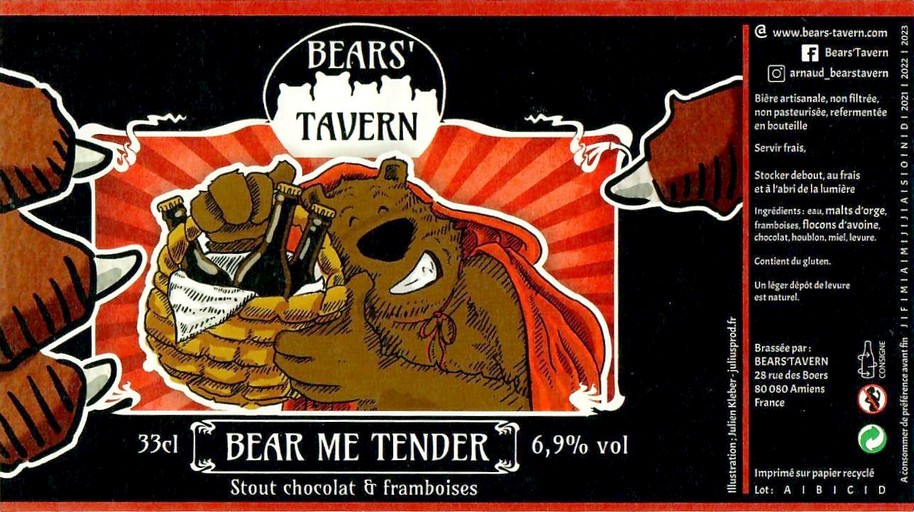 Etiquette BRASSERIE BEAR'S TAVERN 11