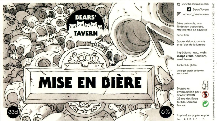 Etiquette BRASSERIE BEAR'S TAVERN 12