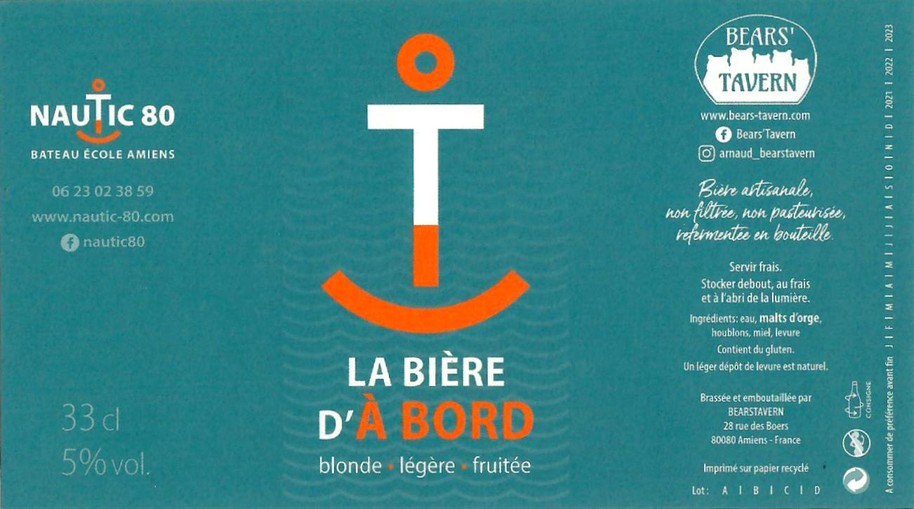 Etiquette BRASSERIE BEAR'S TAVERN 13