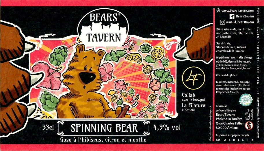 Etiquette BRASSERIE BEARS' TAVERN 17