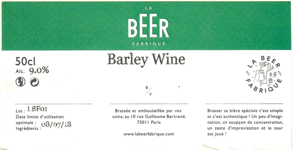Etiquette BRASSERIE LA BEER FABRIQUE 04