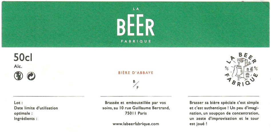 Etiquette BRASSERIE LA BEER FABRIQUE 06